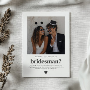 Convite Será que Você Será Meu Bridesman Foto Proposta
