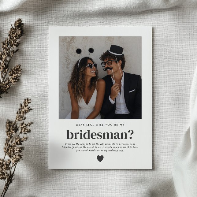 Convite Será que Você Será Meu Bridesman Foto Proposta (Zazzle Will You Be My Bridesman Photo Proposal Invitation)