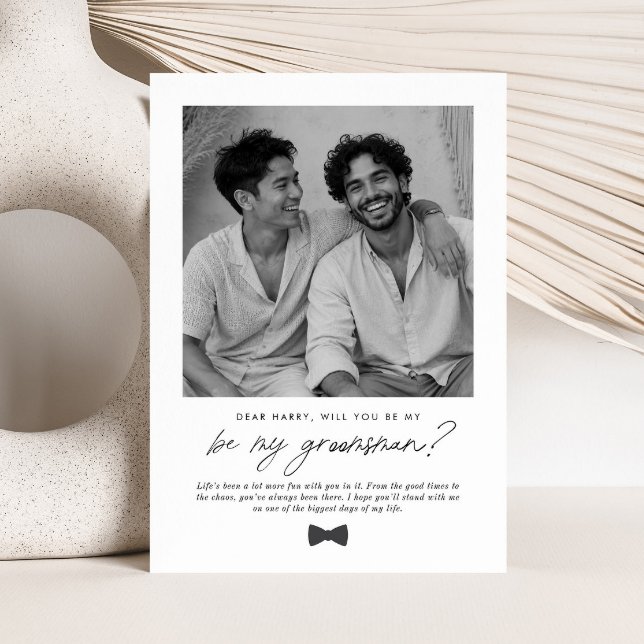 Convite Será que Você Será Meu Padrinho Proposta Manuscrit (Zazzle Will You Be My Groomsman Handwritten Proposal Invitation)