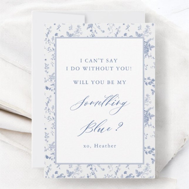 Convite Será Que Você Será Minha Proposta Azul De Bridesma (Criador carregado)