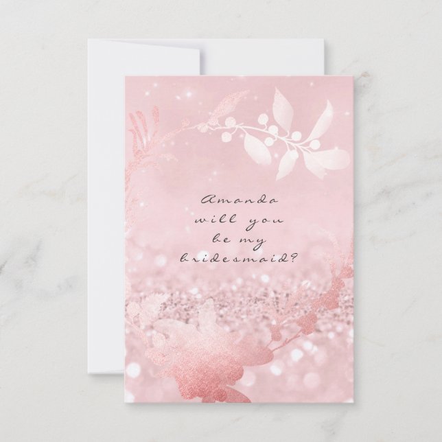 Convite Será Que Você Será Minha Rosa De Bridesmaid Esfreg (Frente)