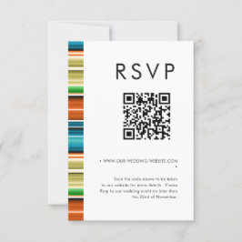Convite Serape Summer Stripes Casamento Código QR RSVP