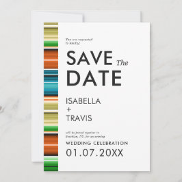 Convite Serape Summer Stripes | Foto para salvar a data