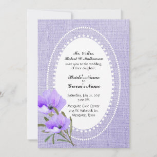 Convite Serapilheira e flores da lavanda que Wedding o