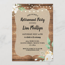 Convite Serapilheira rústica da madeira das flores brancas