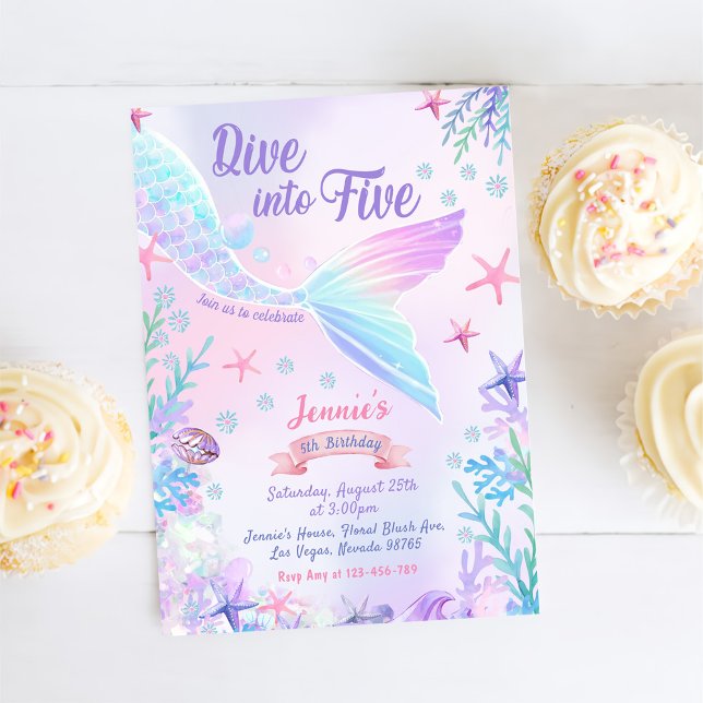 Convite Sereia 5 De Aniversário A Cinco Festas (Criador carregado)