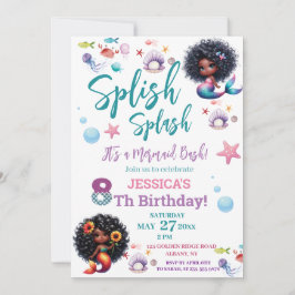 Convite Sereia Afro-Americana Bash 8º Foto De Aniversário