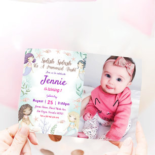 Convite Sereia Aniversário No Mar