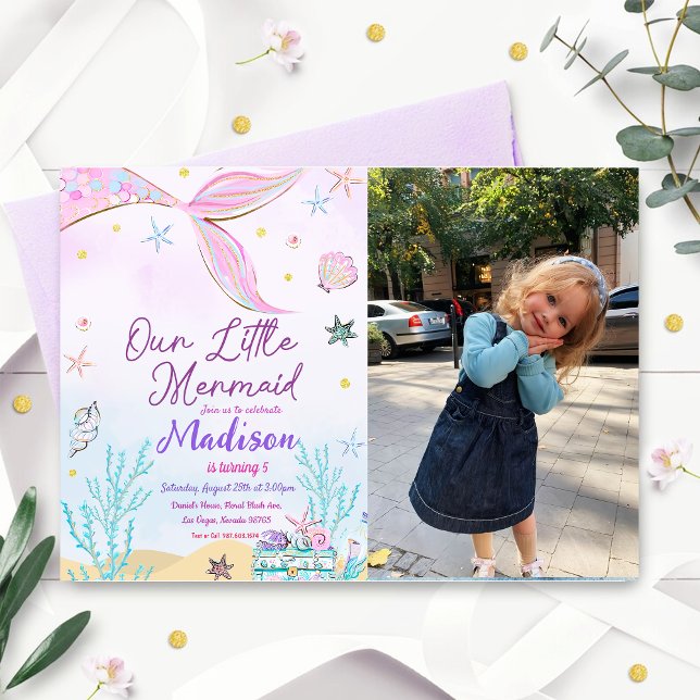 Convite Sereia Aniversário No Mar (Criador carregado)