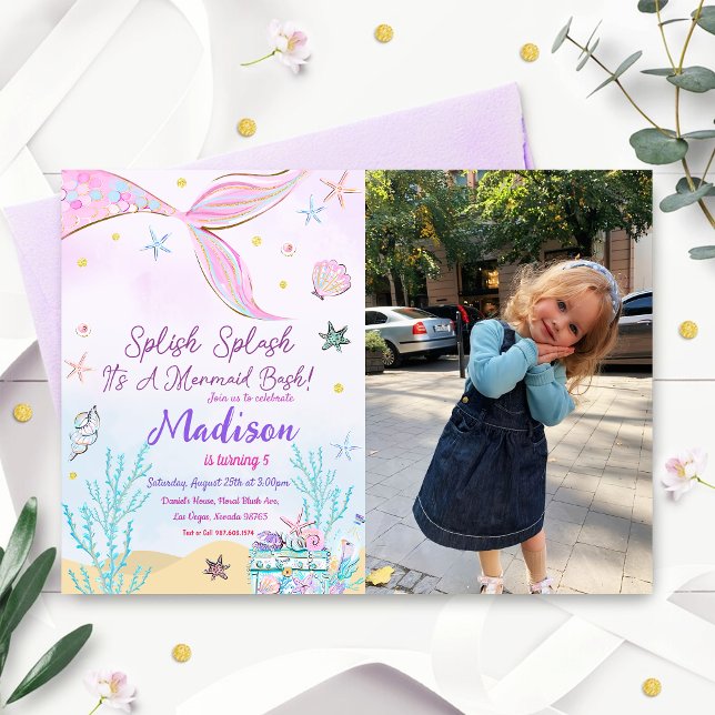 Convite Sereia Aniversário No Mar (Criador carregado)