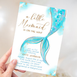 Convite Sereia Azul Sob O Chá de fraldas Do Mar