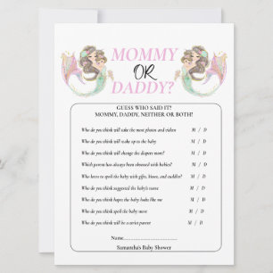 Convite Sereia chá de fraldas Brpwn Sob o mar.