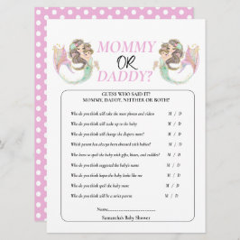 Convite Sereia chá de fraldas Brpwn Sob o mar.