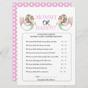 Convite Sereia chá de fraldas Brpwn Sob o mar.