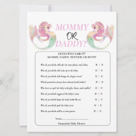 Convite Sereia chá de fraldas debaixo do mar. Garota