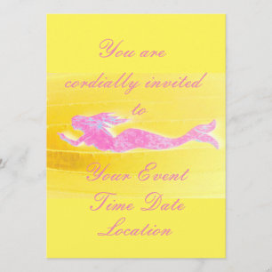 Convite sereia cor-de-rosa