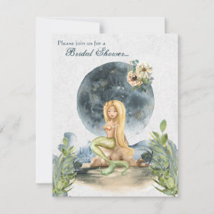 Convite Sereia de Aquarela e Chá de panela de Lua Completa