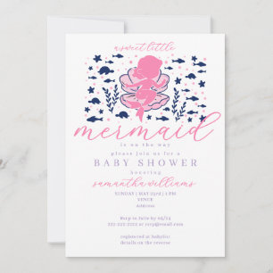 Convite Sereia Debaixo do Mar Chamada da Menina Baby Showe