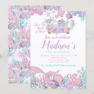 Convite Sereia Dirigindo Por Aniversário