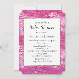 Convite Sereia do Sparkle Rosa Esbranquiçada