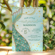 Sereia Dourada Sob A Festa de aniversário Da Garot