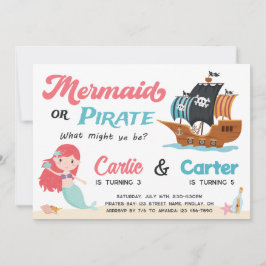 Convite Sereia e Festa de aniversário Pirata, Qualquer Ida