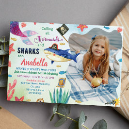 Convite Sereia E Piratas Aniversário