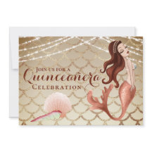 Sereia em Rosa Dourada sob o mar Quinceañera