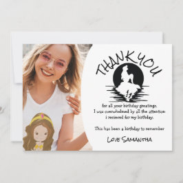 Convite Sereia Festa de aniversário Amarela Obrigado Convi