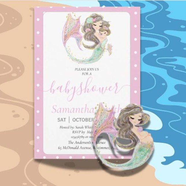 Convite Sereia Linda Sob o Mar. (Create magical memories with our beautiful mermaid under the sea invitation)