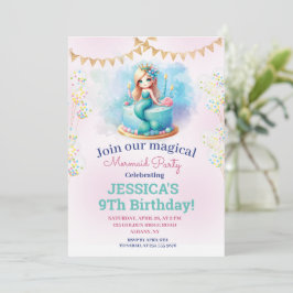 Convite Sereia Mágica Da Glitter 9ª Foto De Aniversário
