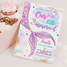 Sereia Mágica Sob A Festa de aniversário Do Mar