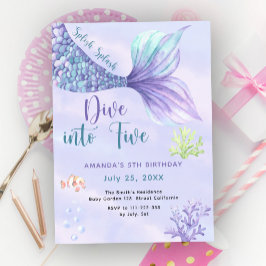 Convite Sereia Mergulhe nos Cinco 5º Festa de Aniversário