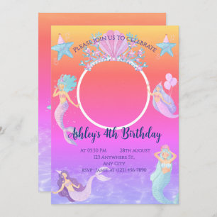 Convite Sereia no aniversário da água do mar