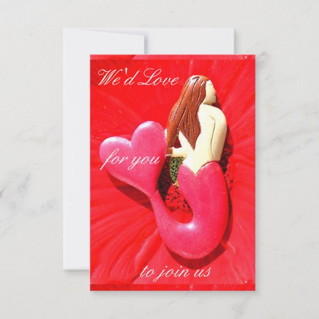 Convite sereia personalizada do redhead (Frente)