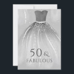 Convite Sereia Prateada 50 e Fabuloso 50º aniversário<br><div class="desc">Silver Mermaid Dress 50 e Fabuloso 50º Convite de aniversário Veja várias variações de cor na coleção abaixo ou em nossa loja. Obrigado!</div>