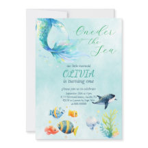 Sereia primeiro aniversario Aquarela Nossa Pequena