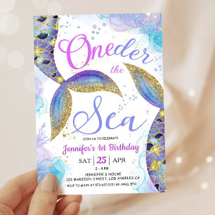Convite Sereia primeiro aniversario Convide Rapariga A MAI