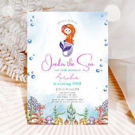 Convite Sereia primeiro aniversario Do Mar