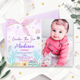 Convite Sereia primeiro aniversario ONEder Festa do Mar