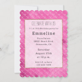 Convite Sereia Rosa bonito