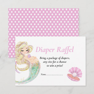 Convite Sereia Rosa Diape Raffel para Chá de Bebê bolinha 