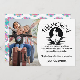 Convite Sereia Rosa Festa de aniversário Púrpura Obrigado