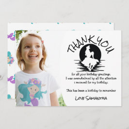 Convite Sereia Rosa Festa de aniversário Púrpura Obrigado