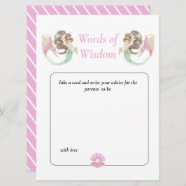 Convite Sereia Sabedoria Brown Mãe Chá de fraldas Sob O Ma