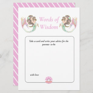 Convite Sereia Sabedoria Brown Mãe Chá de fraldas Sob O Ma