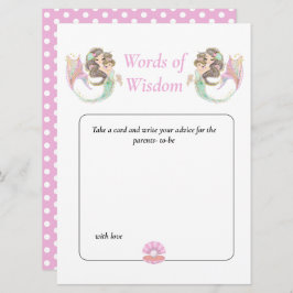 Convite Sereia Sabedoria Castanho Chá de fraldas Sob O Mar