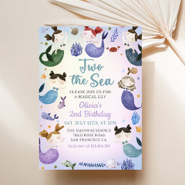Convite Sereia segundo aniversário Dois Festa Do Mar