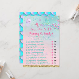 Convite Sereia Sob O Mar Adivinha Quem Disse O Jogo