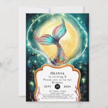 Sereia Submarina Simples Aniversário